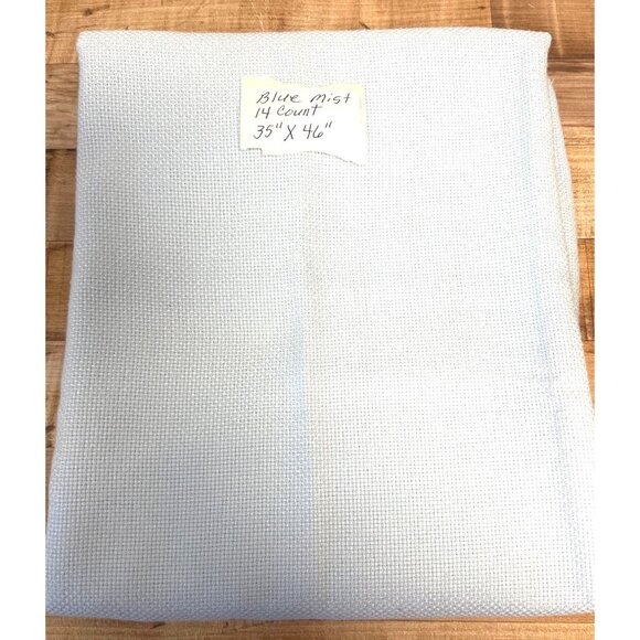 Blue Mist 14 Count Aida Cloth 35" X 46" Cross Stitch Fabric For Crafting & Embro - Picture 1 of 3